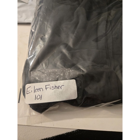 Eileen Fisher Stretch Rayon Black Mock Neck Long Sleeve Made In USA XL - Picture 10 of 10